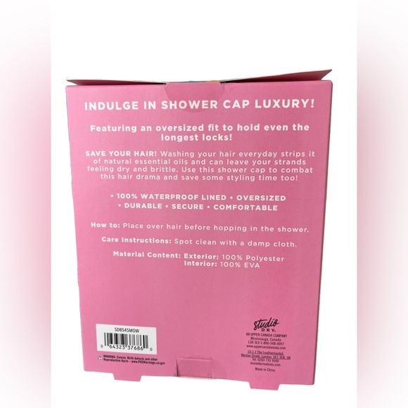 New Studio Dry Oversized Shower Cap - "Wake Up and Be Awesome" Print - Picture 5 of 6